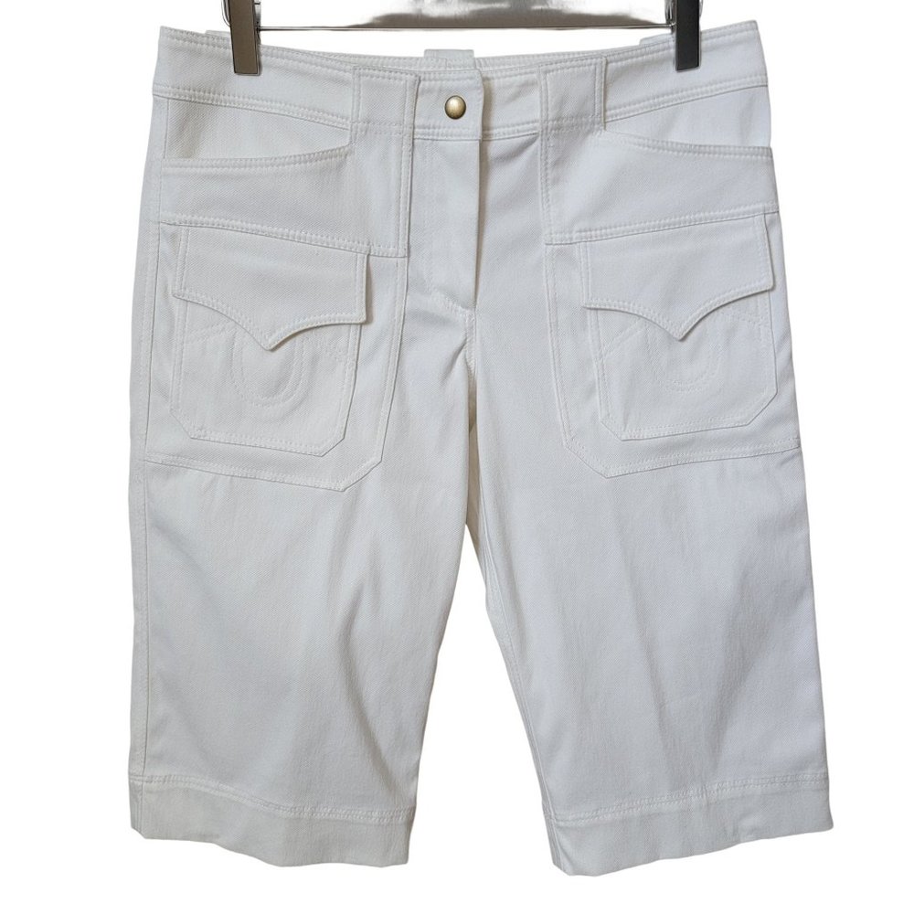 Charles Chang-Lima White Denim Bermuda Jean Shorts